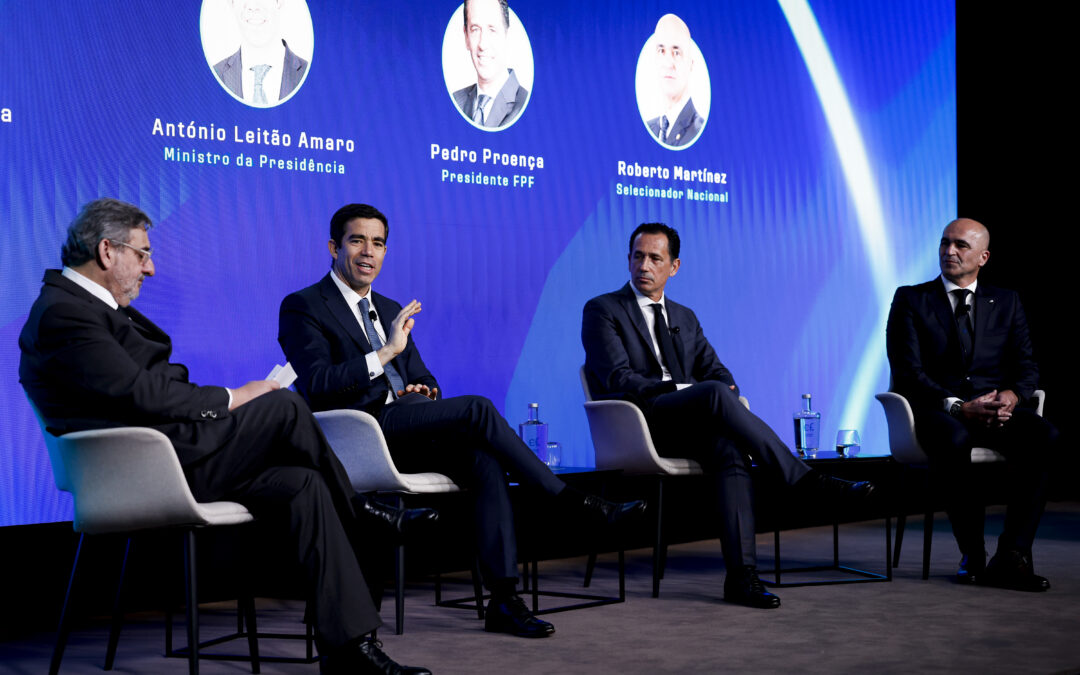 Daniel Monteiro na apresentação do Plano Estratégico 2024-36 da FPF