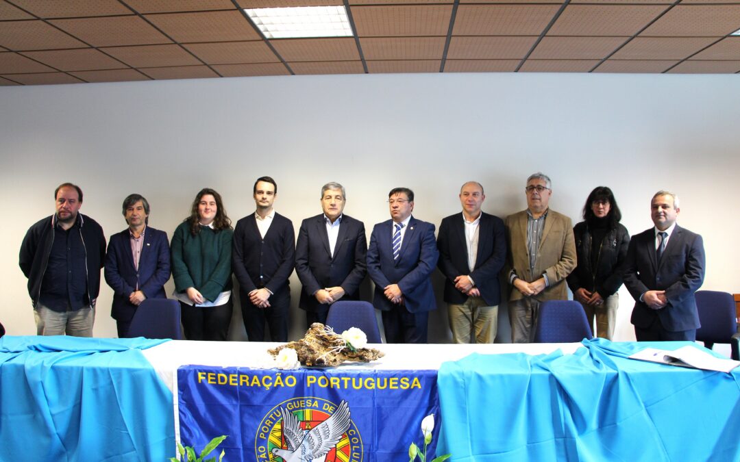 Daniel Monteiro na tomada de posse da FP Columbofilia