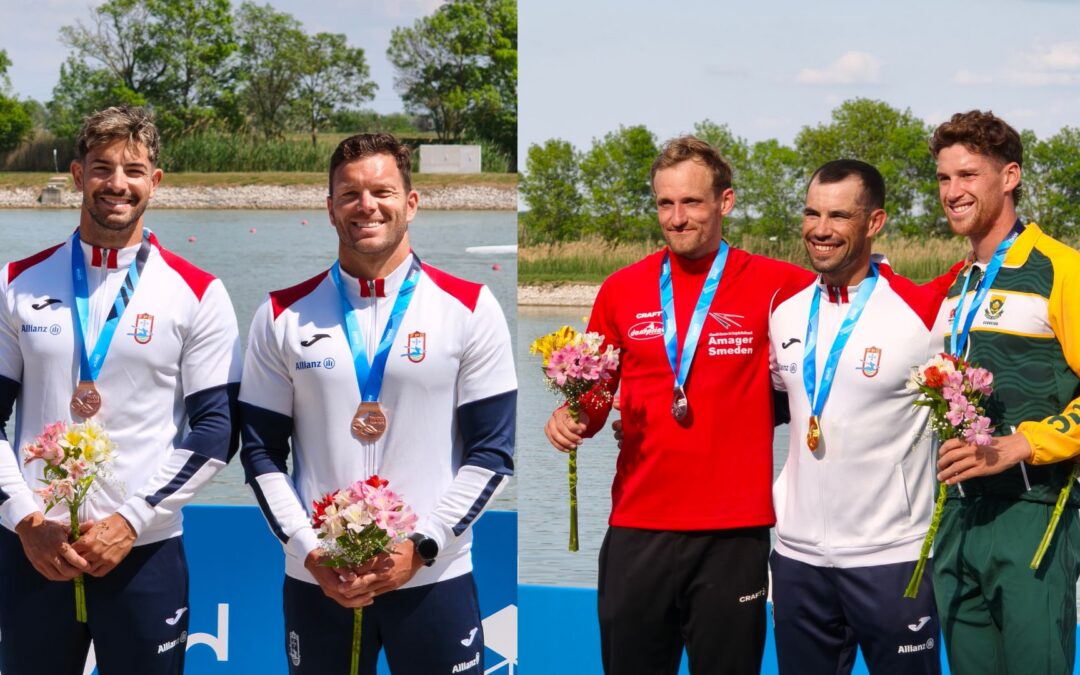Fernando Pimenta, Pedro Casinha e a dupla João Ribeiro/Messias Baptista com medalhas na Taça do Mundo