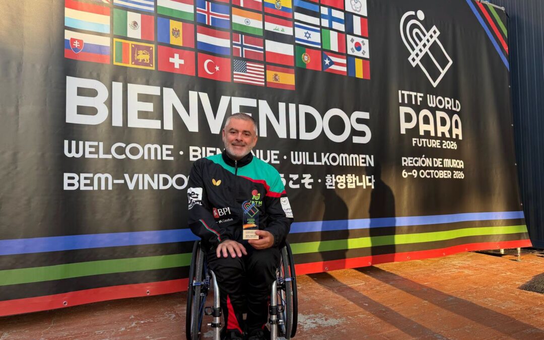 Stephane Gil-Martins no Pódio Internacional de Ténis de Mesa Adaptado